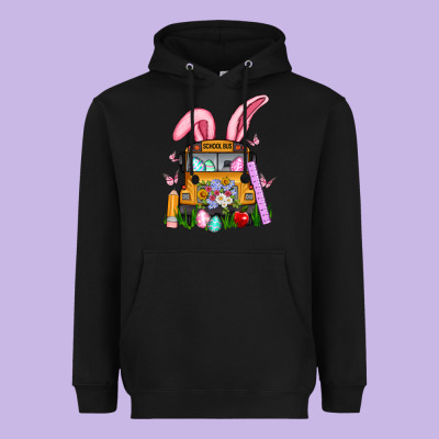 School Bus Easter Heavyweight Hoodie Designed By Artiststas