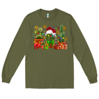 Army Green christmas cactus Long Sleeve Tee - CowGirlArtShop