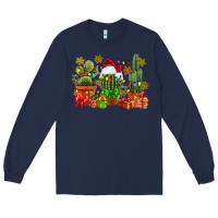 Navy christmas cactus Long Sleeve Tee - CowGirlArtShop