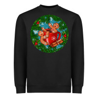 Black gingerbread men with hot chocolate Heavyweight Sweatshirt - BundleAndBundleShop