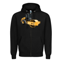 Black Compactor Illustrations Zipper Hoodie - LillyAllenDesigns