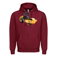 Burgundy Compactor Illustrations Zipper Hoodie - LillyAllenDesigns