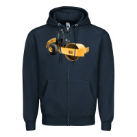 Navy Compactor Illustrations Zipper Hoodie - LillyAllenDesigns