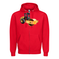 Red Compactor Illustrations Zipper Hoodie - LillyAllenDesigns