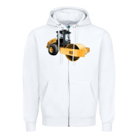 White Compactor Illustrations Zipper Hoodie - LillyAllenDesigns