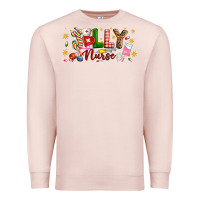 Pale Pink Christmas jolly nurse Premium Sweatshirt - Artiststas