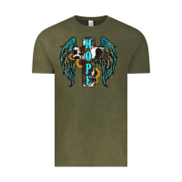 Vintage Olive Western Wings Cross Hope Vintage Tee - RanaPortraitStore