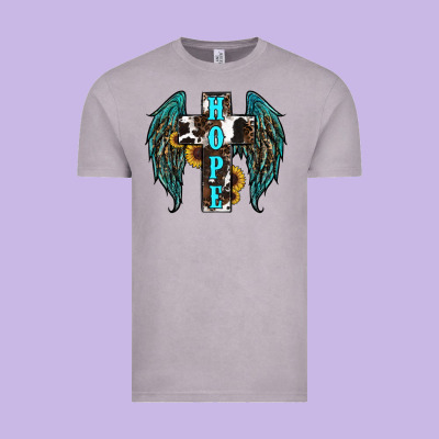 Western Wings Cross Hope Vintage Tee Designed By Ranaportraitstore