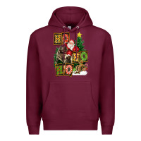 Burgundy Christmas Trex Ho Ho Ho Santa Premium Hoodie - FaDigitalArtStudio