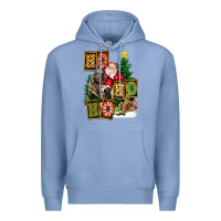 Colony Blue Christmas Trex Ho Ho Ho Santa Premium Hoodie - FaDigitalArtStudio