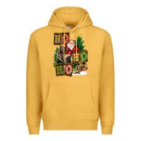 Mustard Christmas Trex Ho Ho Ho Santa Premium Hoodie - FaDigitalArtStudio