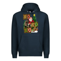 Navy Christmas Trex Ho Ho Ho Santa Premium Hoodie - FaDigitalArtStudio