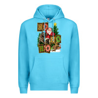 Ocean Blue Christmas Trex Ho Ho Ho Santa Premium Hoodie - FaDigitalArtStudio
