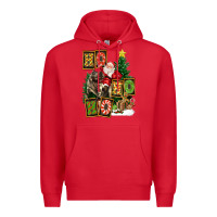 Red Christmas Trex Ho Ho Ho Santa Premium Hoodie - FaDigitalArtStudio