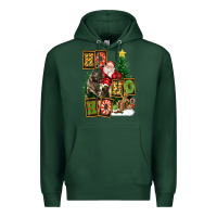 Sports Green Christmas Trex Ho Ho Ho Santa Premium Hoodie - FaDigitalArtStudio