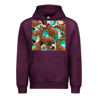 Mauve Wine astec cowhide highlands cow Urban Hoodie - BarkalooDesign