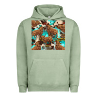 Pigment Oil Green astec cowhide highlands cow Urban Hoodie - BarkalooDesign