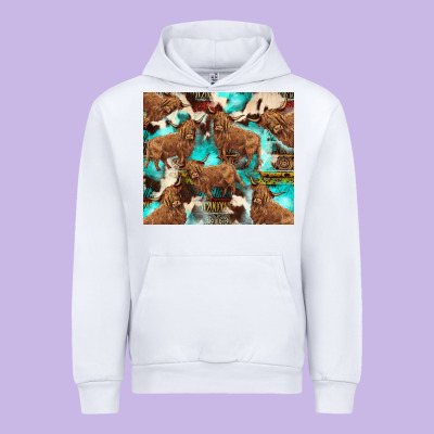 Astec Cowhide Highlands Cow Urban Hoodie Designed By Barkaloodesign