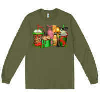 Army Green christmas movie coffee cups Long Sleeve Tee - CowGirlArtShop