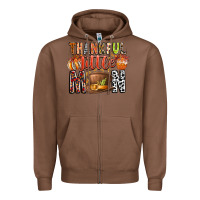 Chestnut Thankful Little Mon Zipper Hoodie - CowhideDigitalArt