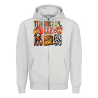 Dove Grey Thankful Little Mon Zipper Hoodie - CowhideDigitalArt
