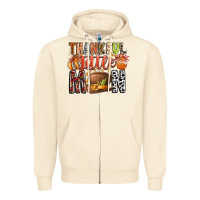 Sandshell Thankful Little Mon Zipper Hoodie - CowhideDigitalArt