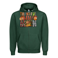 Sports Green Thankful Little Mon Zipper Hoodie - CowhideDigitalArt