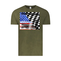 Vintage Olive racing checkered flag tumbler tbs Vintage Tee - TumblerDesignByShophia