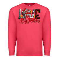 Cardinal red black grey white love my tribe indian headdres Premium Sweatshirt - Artiststas
