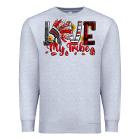 Heather Grey red black grey white love my tribe indian headdres Premium Sweatshirt - Artiststas