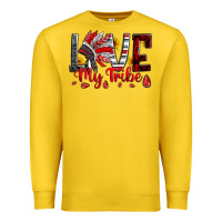 Lemon red black grey white love my tribe indian headdres Premium Sweatshirt - Artiststas