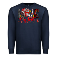 Navy red black grey white love my tribe indian headdres Premium Sweatshirt - Artiststas