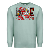 Seafoam red black grey white love my tribe indian headdres Premium Sweatshirt - Artiststas