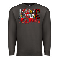 Smoke red black grey white love my tribe indian headdres Premium Sweatshirt - Artiststas