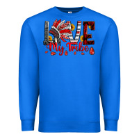 True Royal red black grey white love my tribe indian headdres Premium Sweatshirt - Artiststas