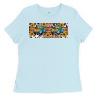 Baby Blue Fall truck Ladies Tee - Artiststas