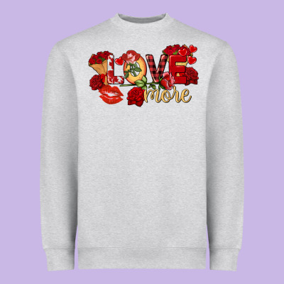 Love More Valentine's Day Heavyweight Sweatshirt Designed By Fadigitalartstudio