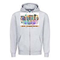 Heather Grey asdfas Zipper Hoodie - CowhideDigitalArt