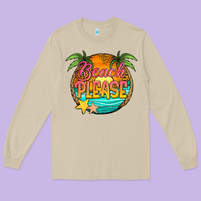 Beach Please Long Sleeve Tee Designed By Jasminsmagicworld