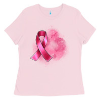 Bubblegum Pink breast cancer custom name Ladies Tee - Artiststas