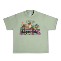 Oil Green Happy Easter Day rodeo Urban Heavy Tee - HowdyJamesFarm