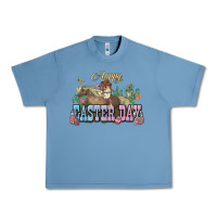 Pebble Blue Happy Easter Day rodeo Urban Heavy Tee - HowdyJamesFarm
