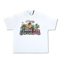 White Happy Easter Day rodeo Urban Heavy Tee - HowdyJamesFarm
