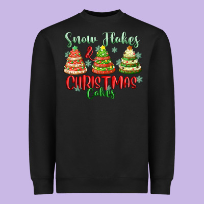 Snow Flakes And Christmas Cakes Heavyweight Sweatshirt Designed By Fadigitalartstudio
