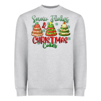 Heather Grey snow flakes and christmas cakes Heavyweight Sweatshirt - FaDigitalArtStudio