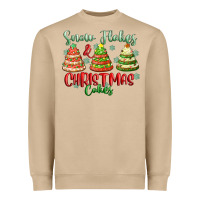 Mushroom snow flakes and christmas cakes Heavyweight Sweatshirt - FaDigitalArtStudio