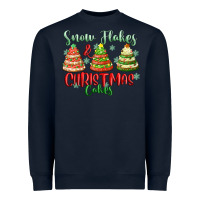 Navy snow flakes and christmas cakes Heavyweight Sweatshirt - FaDigitalArtStudio