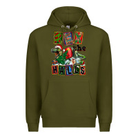 Army Green Rex The Halls Premium Hoodie - FaDigitalArtStudio