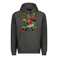 Charcoal Heather Rex The Halls Premium Hoodie - FaDigitalArtStudio