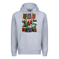 Heather Grey Rex The Halls Premium Hoodie - FaDigitalArtStudio